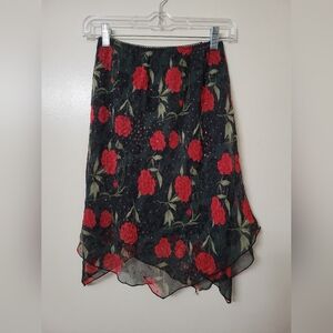 Y2K Amy Byer Asymmetrical Rose Skirt